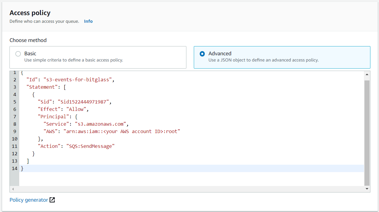 Configuring SQS in AWS S3